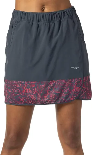 Terry Rover Womens Bike Skort, Elastic Waist Wrap Skirt with Pockets & Unattached Padded Cycling Liner Short