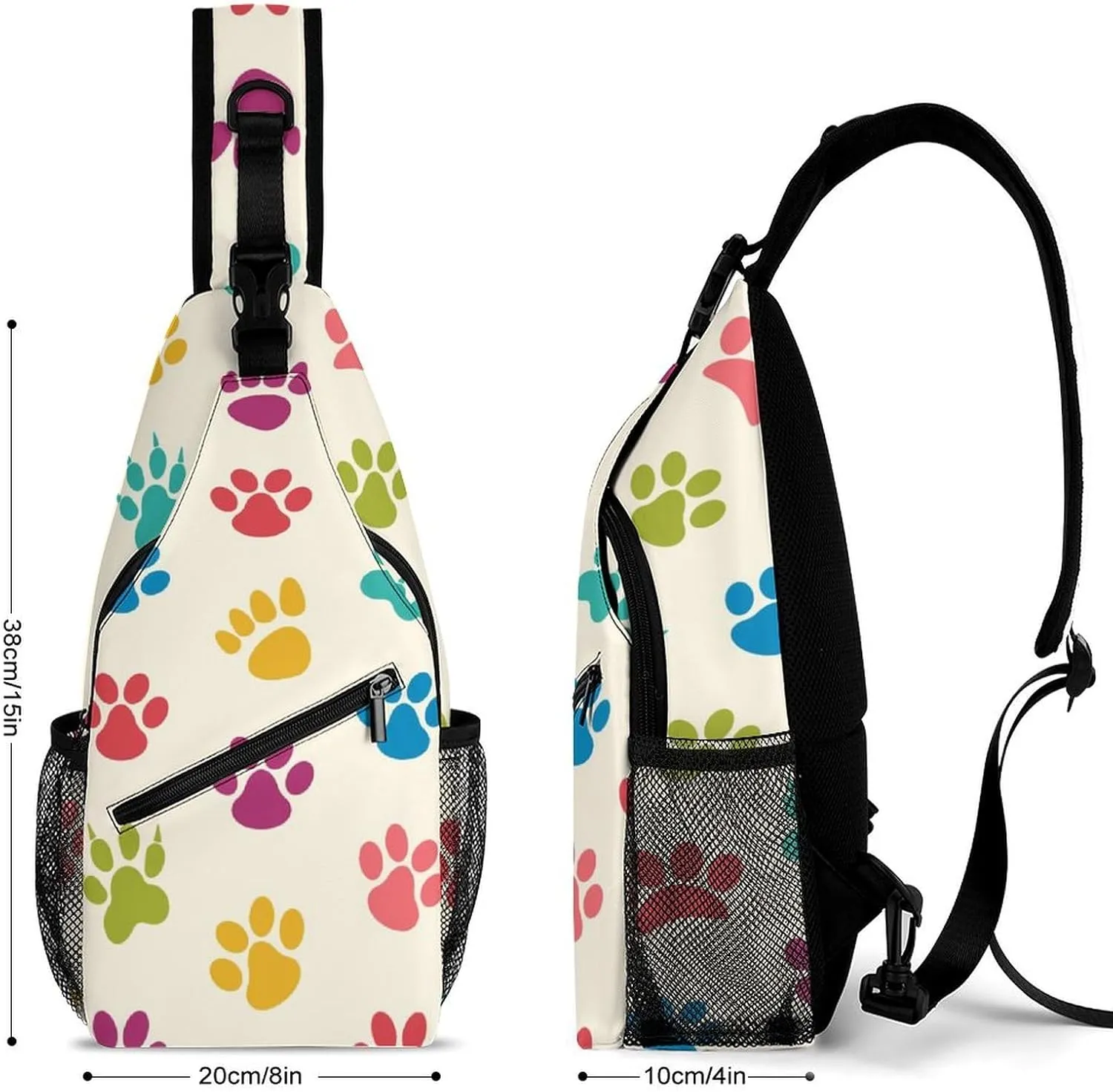 Texture with Traces of Cats, Dogs Sling Backpack, Crossbody Shoulder Bag, Chest Bags for Outdoor Travel Fitness, 38x20cm, Style-3