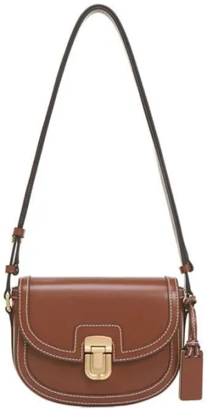 Textured Vegan Leather Saddle bag Flap design crossbody bag Hobo Crossbody handbag lady saddle purse