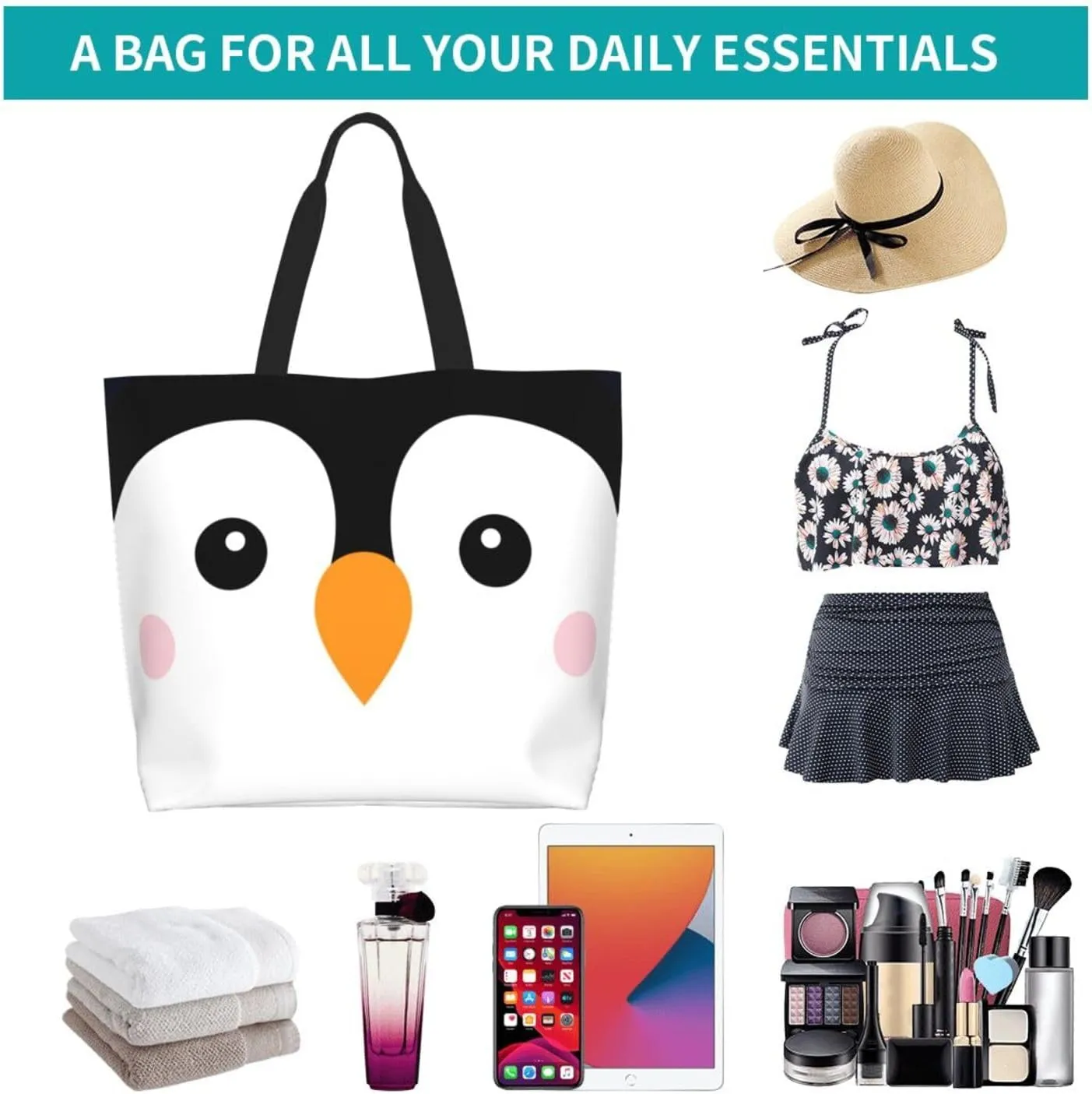 Thanksgiving Turkey Tote Bag Casual Portable Shoulder Bags Reusable Handbag For Women Travel Shopping