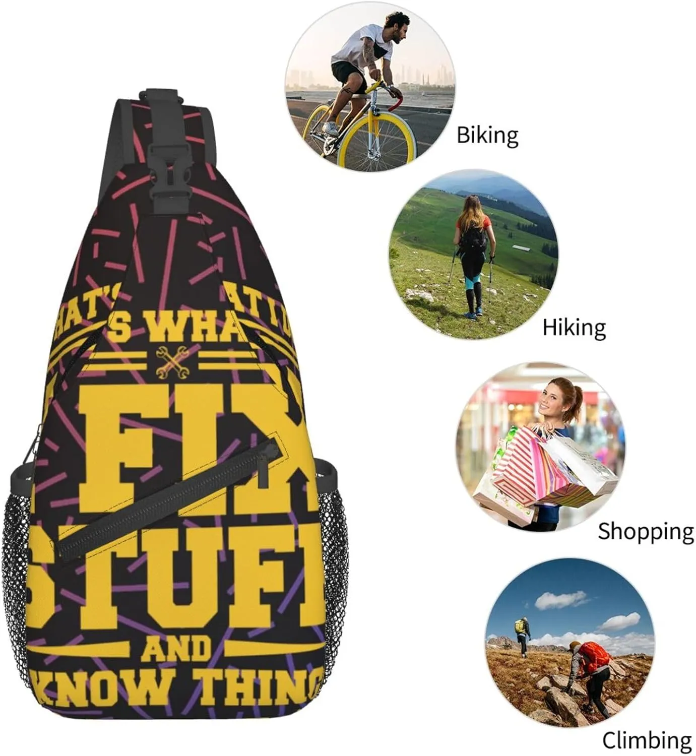 That'S What I Do I Fix Stuff And I Know Things Crossbody For Men Women Sling Chest Bag Shoulder Bag Lightweight One Strap Backpack Hiking Daypack