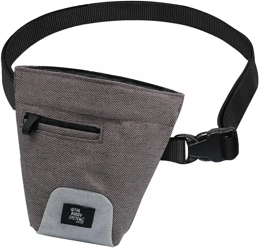 The Buddy System Buddy Bag - Waist Belt Bag with Magnetic Closure for Pet Training, Running and Walking - Container Pouch for Dog Walking