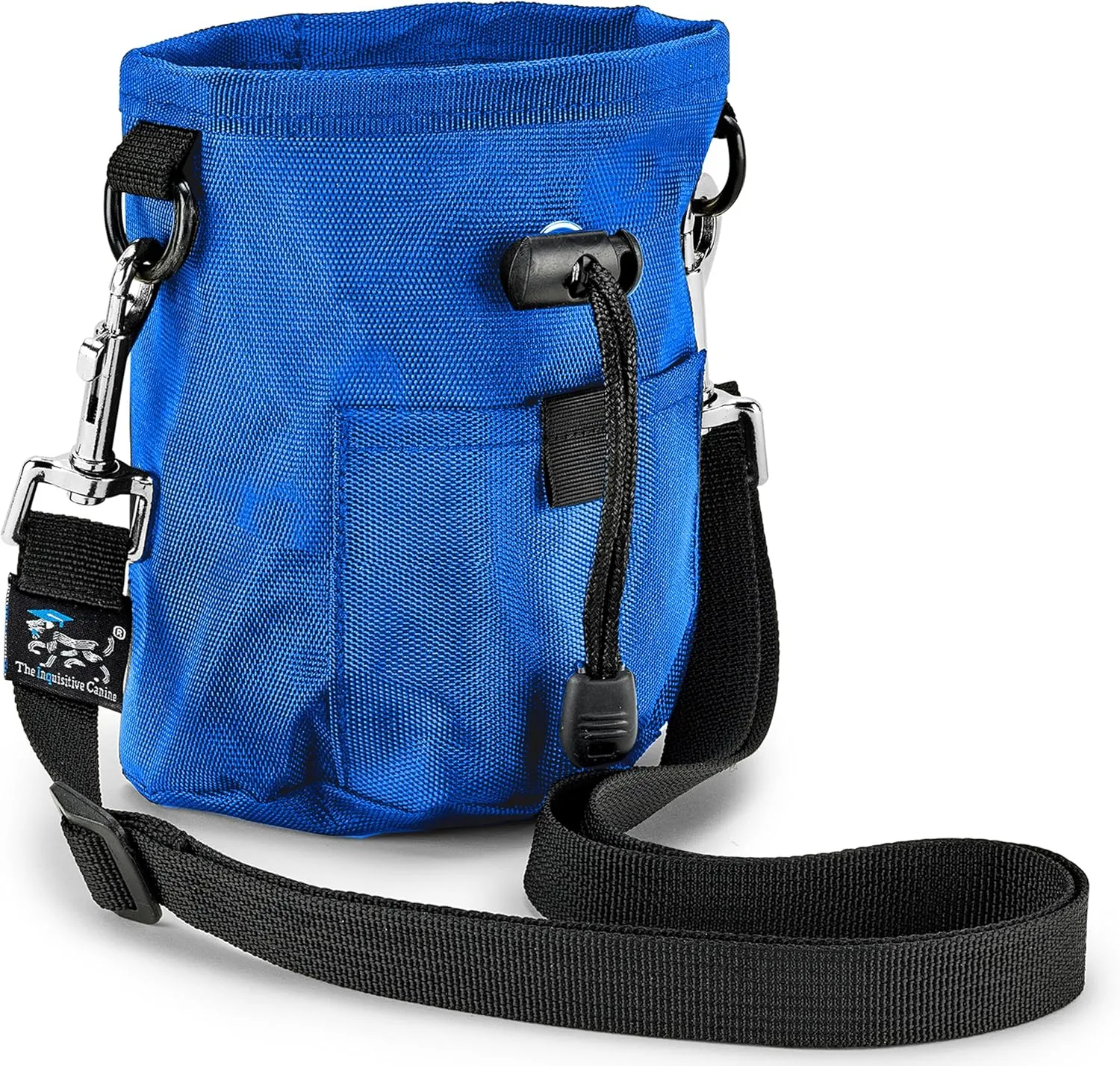 The Little Dipper Treat Pouch ™ Great for Dog Training, Durable, washable, drawcord pouch with removable pouch liners, sling-style strap & non-slip belt, perfect for essentials (Blue)