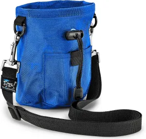 The Little Dipper Treat Pouch ™ Great for Dog Training, Durable, washable, drawcord pouch with removable pouch liners, sling-style strap & non-slip belt, perfect for essentials (Blue)