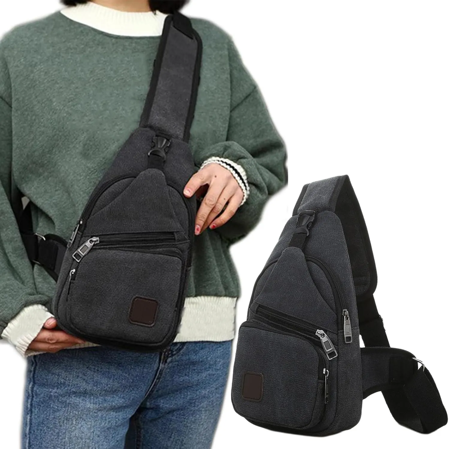 Thickened Outdoor Canvas Crossbody Bags for Women, New Multipurpose Portable Shoulder Bag Chest Bag for Travel Hiking