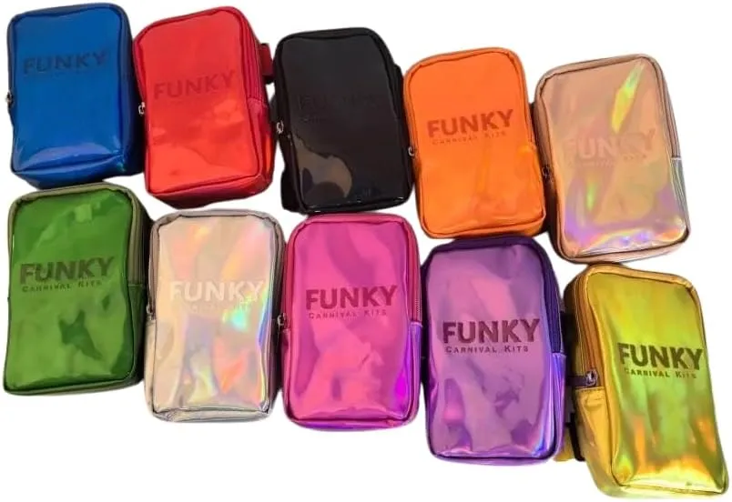 Thigh Bag| Leg Harness| Crossbody | Waist Pouch Rave Bag for Women Hiking Travel Fanny Pack with Adjustable Straps| Holographic Unisex Phone holder bag Convertible 4 in1 design (Gold)