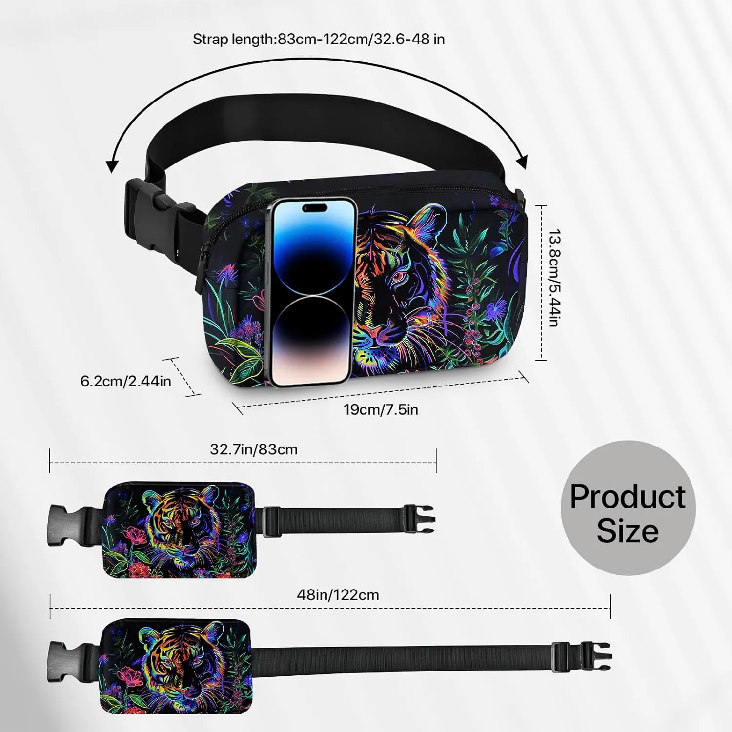 Tiger Fanny Pack for Women Belt Bag Fashion Waist Bags with Adjustable Strap Waist Pack Traveling Waist Pouch Running Hiking Workout