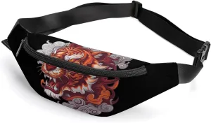 Tiger Spirit Crossbody Fanny Pack Waist Packs Adjustable Shoulder Bags Sling Bag for Hiking Running Cycling