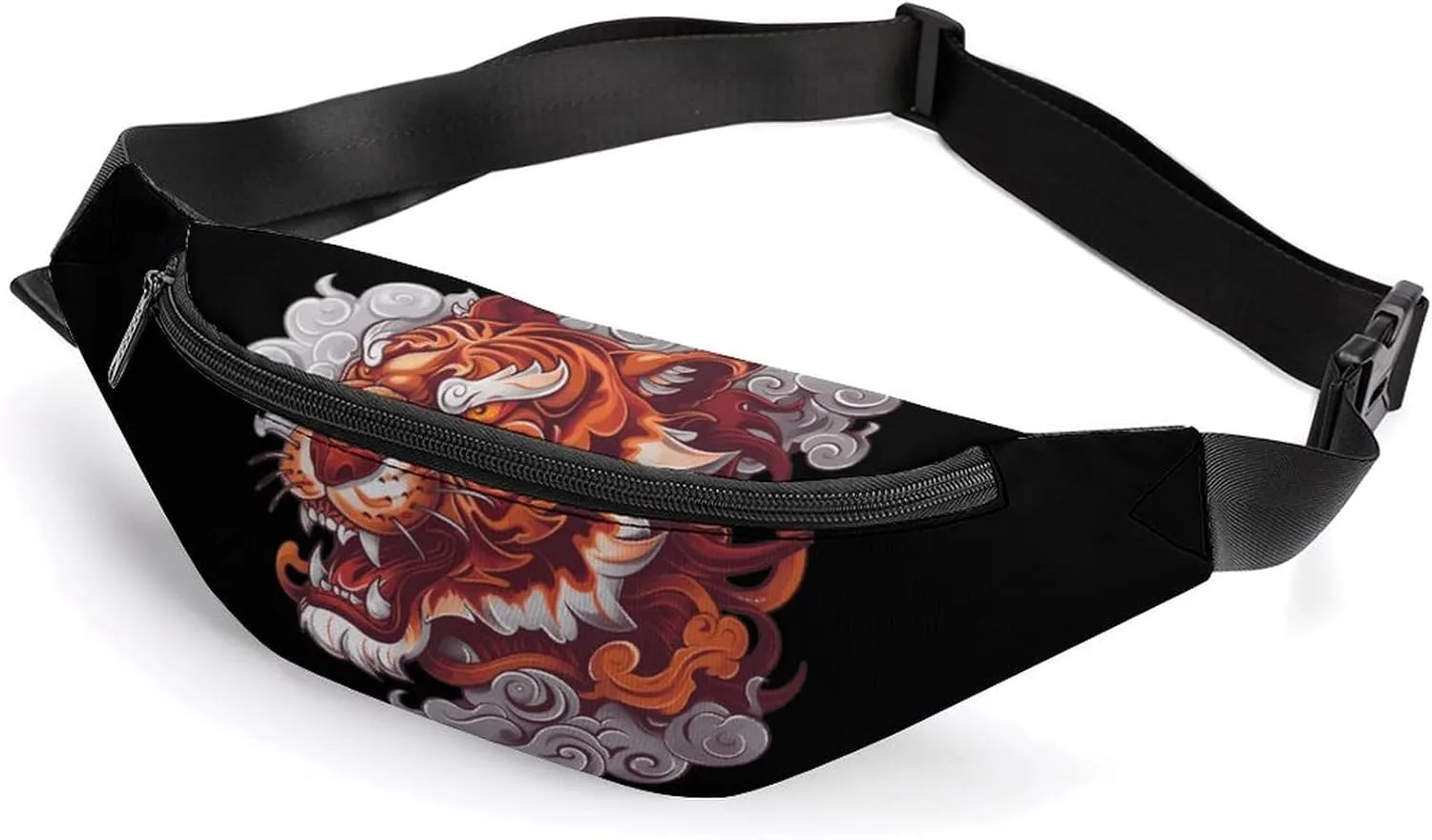 Tiger Spirit Crossbody Fanny Pack Waist Packs Adjustable Shoulder Bags Sling Bag for Hiking Running Cycling