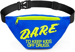 Tipsy Elves DARE Fanny Pack - Neon Blue Crossbody Bags w/Adjustable Waist Belt Straps Retro 80s Novelty Waist Bag