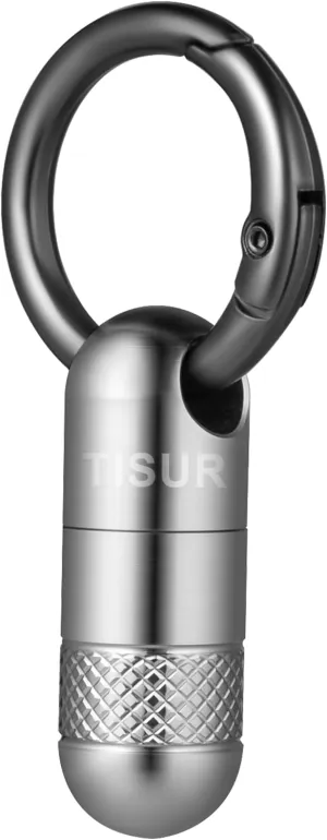 TISUR Titanium Small Pill Case,Mini Single Keychain Pill Holder Portable Pill Container,Pocket Purse Pill Organizer Bottle Box for Travel (Titanium Silver (1-Pack))