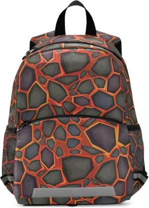 Toddler Backpack Magma Lava Mini School Bag Boys/Girls Cute Small Schoolbag Kindergarten Pre School Bags with Chest Strap