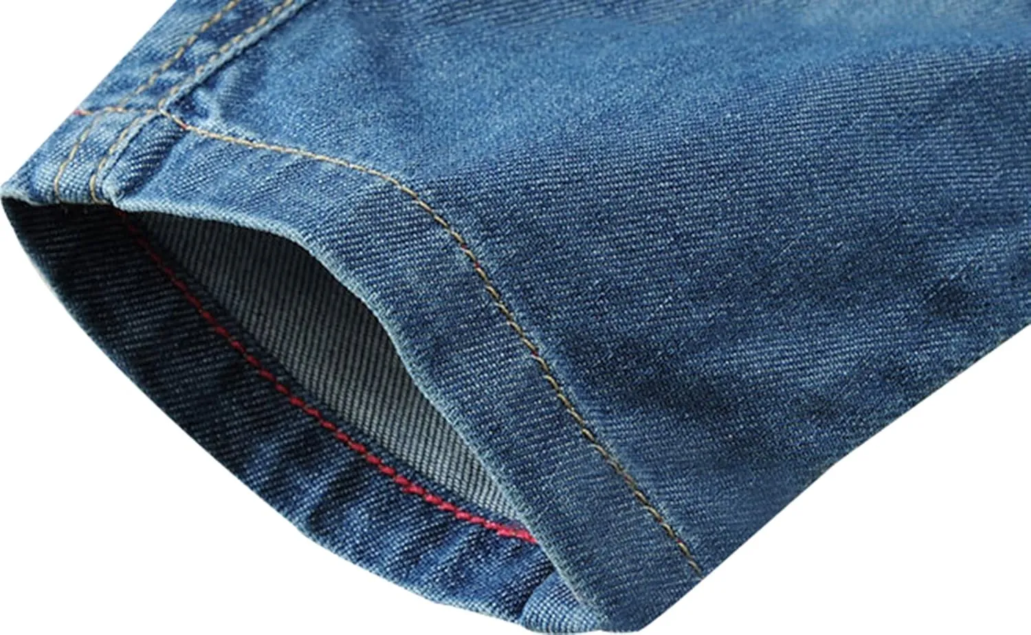 Toddler Kid Boy Elastic Mid Waist Washed Full Length Straight Pants Denim Jeans