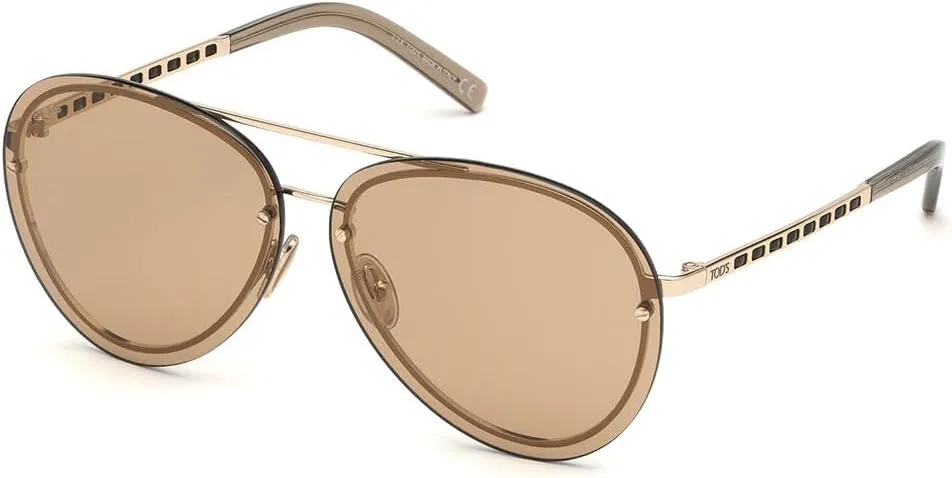 Tod's Gold Aviator Ladies Sunglasses TO0248 32E 63