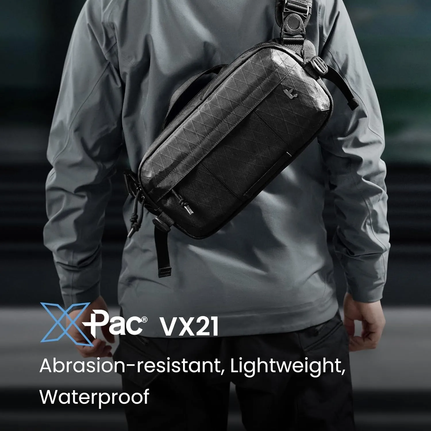 tomtoc 5.5L X-Pac Sling Bag, Heavy Duty Crossbody Bag for Men, Water-resistant Carry Chest Daypack Travel Shoulder Pack for Nintendo Switch 2, Steam Deck OLED, ROG Ally X, iPad mini, Tactical