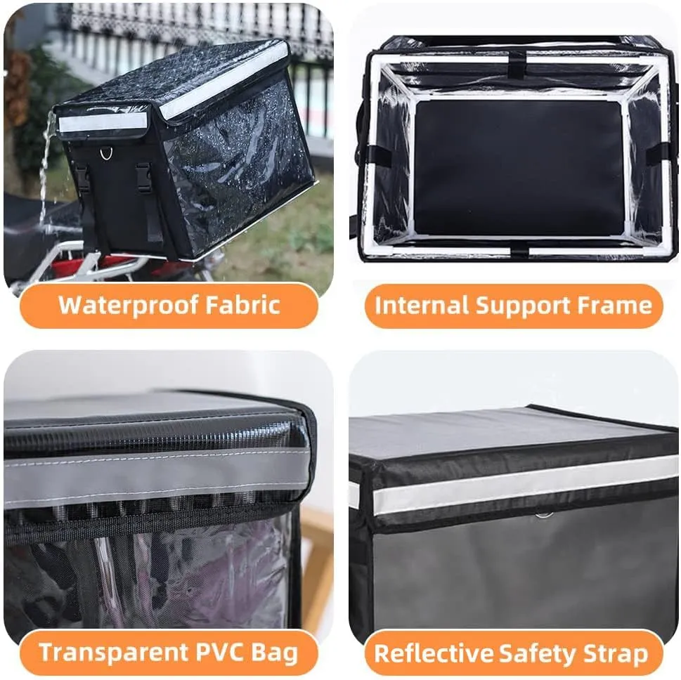 TooCust Insulated Bags For Food Delivery XXL 19.7" x 15" x 15", Commercial Insulated Food Delivery Bag w/Divider, Waterproof & Foldable Catering Bag Food Deliveries, Delivery Pizza Bags 14 Inches