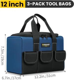 Tool Bags Set, 30 cm Heavy Duty Storage Bags, Pack of 3, Blue and Black