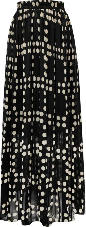 Topdress Women's Chiffon Skirts Elastic High Waist Tea Length A-line Ruffle Beach Skirts