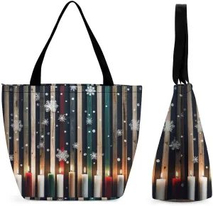 Tote Bag for Women Grocery Bag Blue Pattern Foldable Shopping Bags Reusable Large Tote Bag