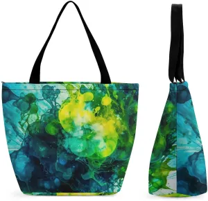 Tote Bag for Women Grocery Bag Dirt Road with Leaves Foldable Shopping Bags Reusable Large Tote Bag