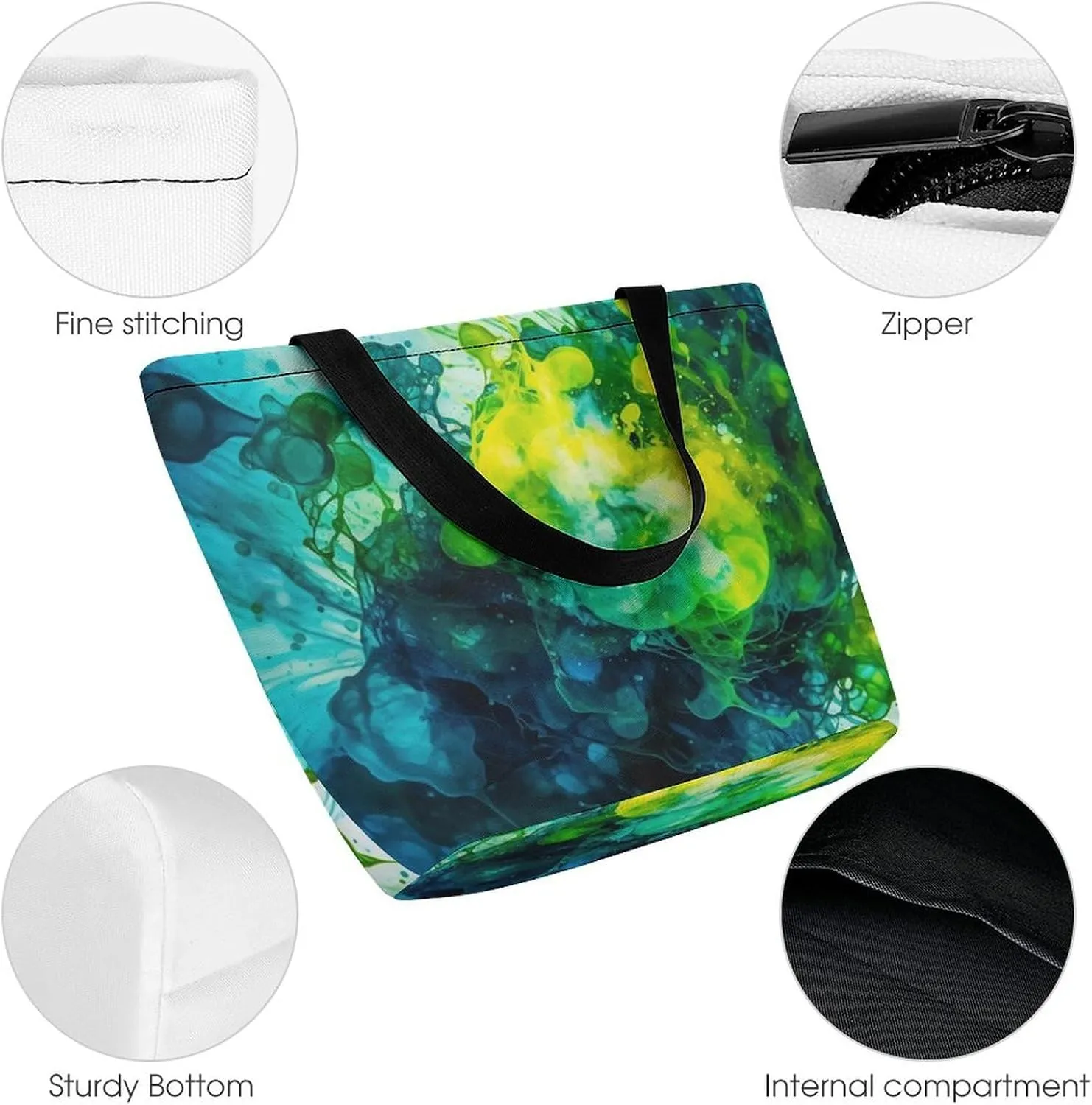 Tote Bag for Women Grocery Bag Dirt Road with Leaves Foldable Shopping Bags Reusable Large Tote Bag