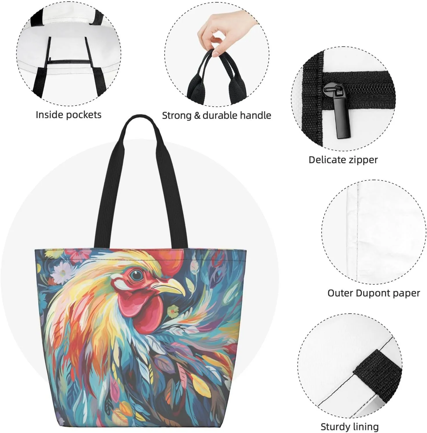 Tote Bag for Women Grocery Bag Reusable Shopping Bag Beautiful Sunflower Handbag Foldable Shoulder Bag