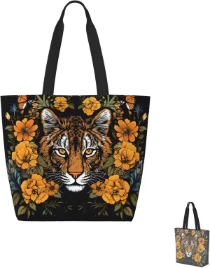 Tote Bag for Women Grocery Bag Reusable Shopping Bag black bird pattern Handbag Foldable Shoulder Bag