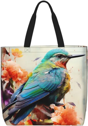 Tote Bag for Women Grocery Bag Reusable Shopping Bag Colorful Heart Tree Handbag Foldable Shoulder Bag