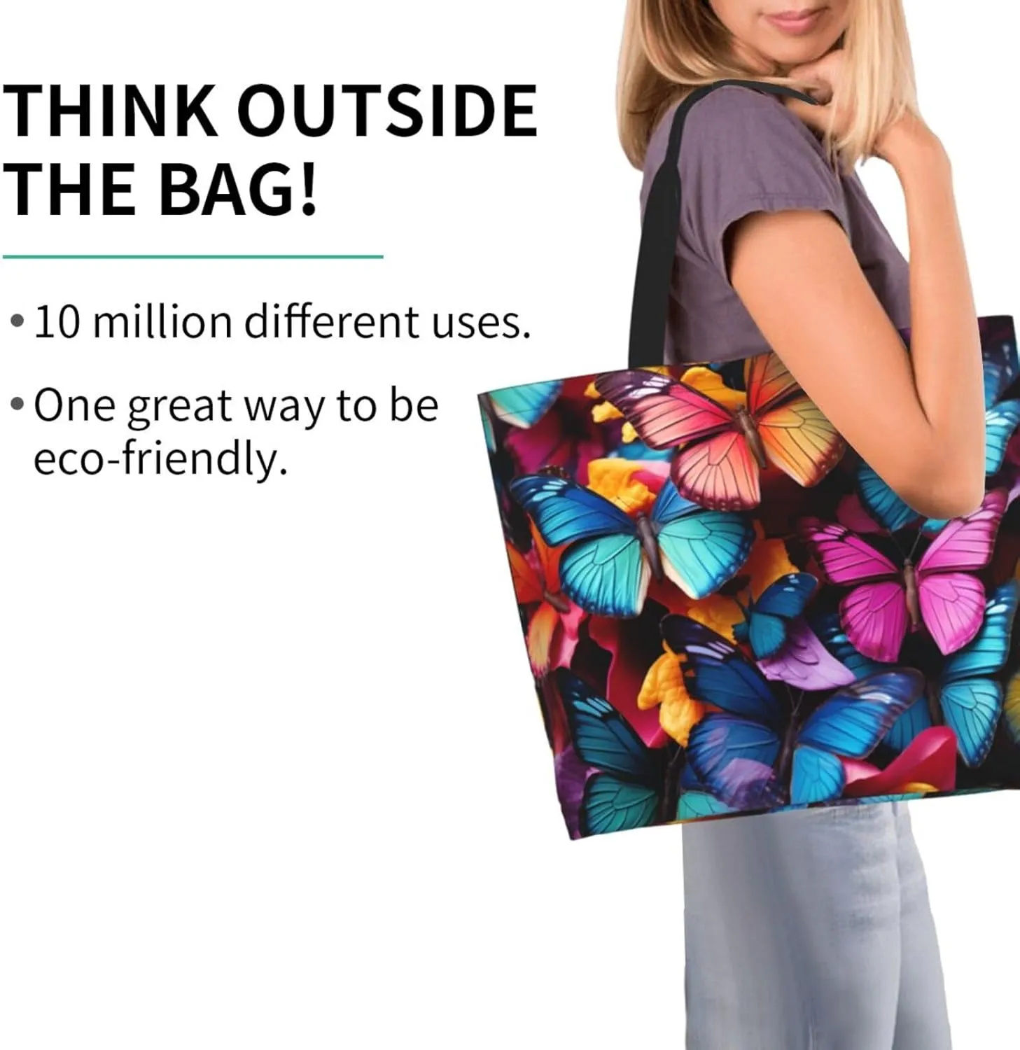 Tote Bag for Women Grocery Bag Reusable Shopping Bag Colorful Heart Tree Handbag Foldable Shoulder Bag