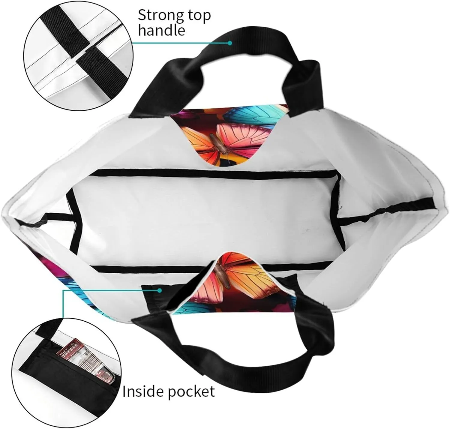 Tote Bag for Women Grocery Bag Reusable Shopping Bag Colorful Heart Tree Handbag Foldable Shoulder Bag