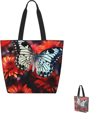 Tote Bag for Women Grocery Bag Reusable Shopping Bag Colorful parrot Handbag Foldable Shoulder Bag