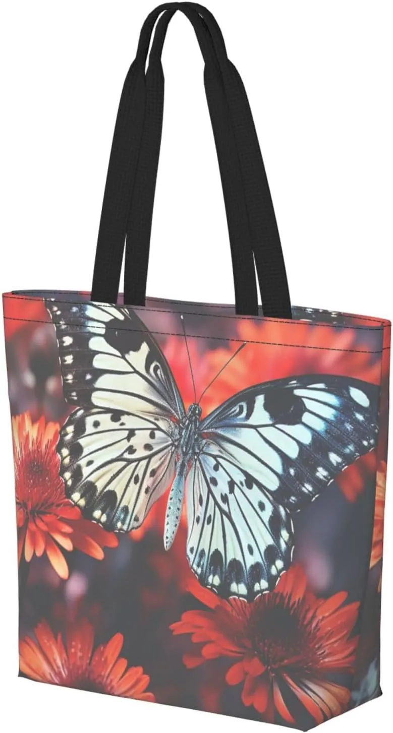 Tote Bag for Women Grocery Bag Reusable Shopping Bag Colorful parrot Handbag Foldable Shoulder Bag