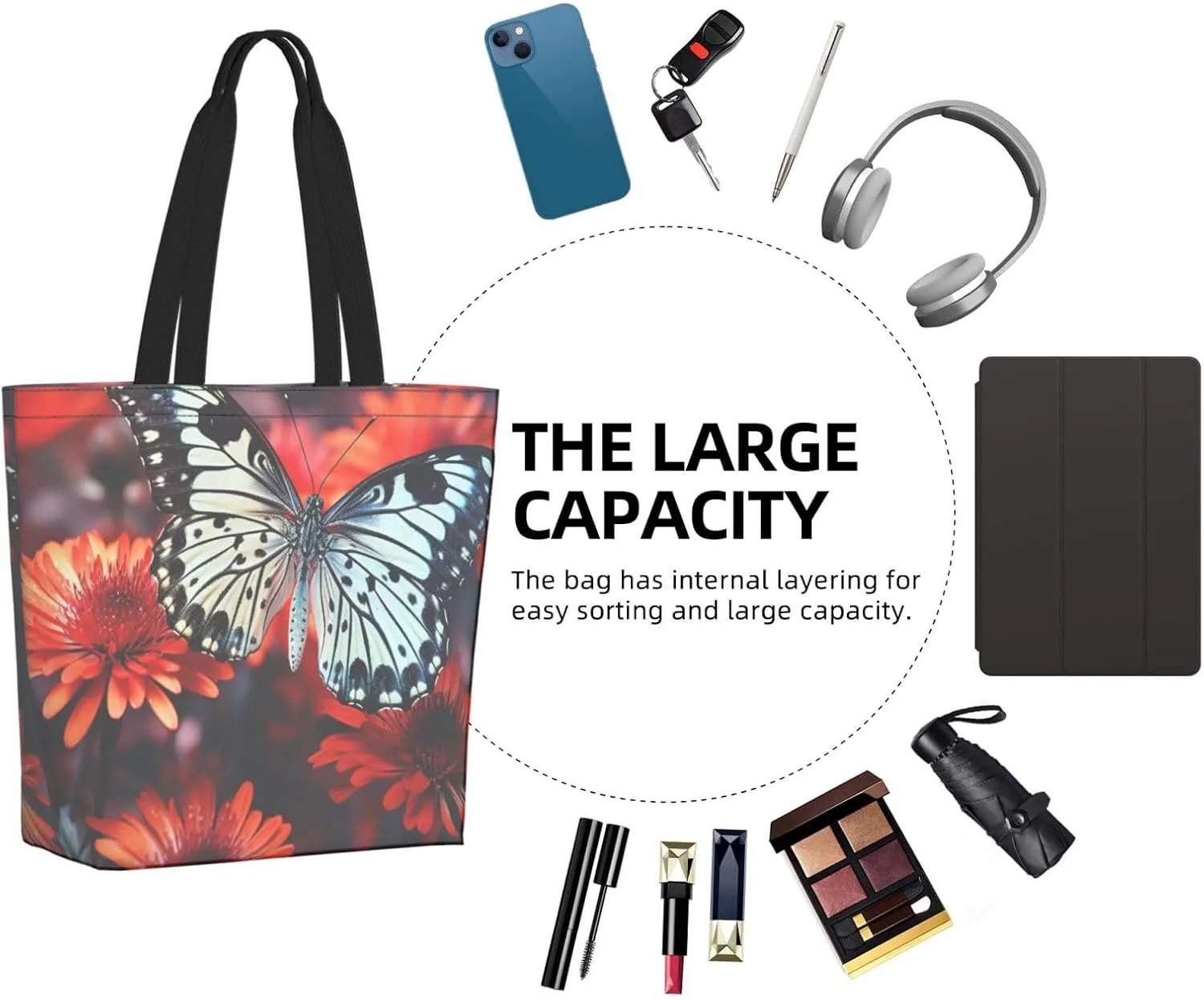 Tote Bag for Women Grocery Bag Reusable Shopping Bag Colorful parrot Handbag Foldable Shoulder Bag