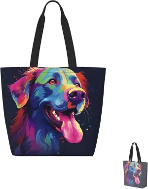 Tote Bag for Women Grocery Bag Reusable Shopping Bag Colorful parrot Handbag Foldable Shoulder Bag