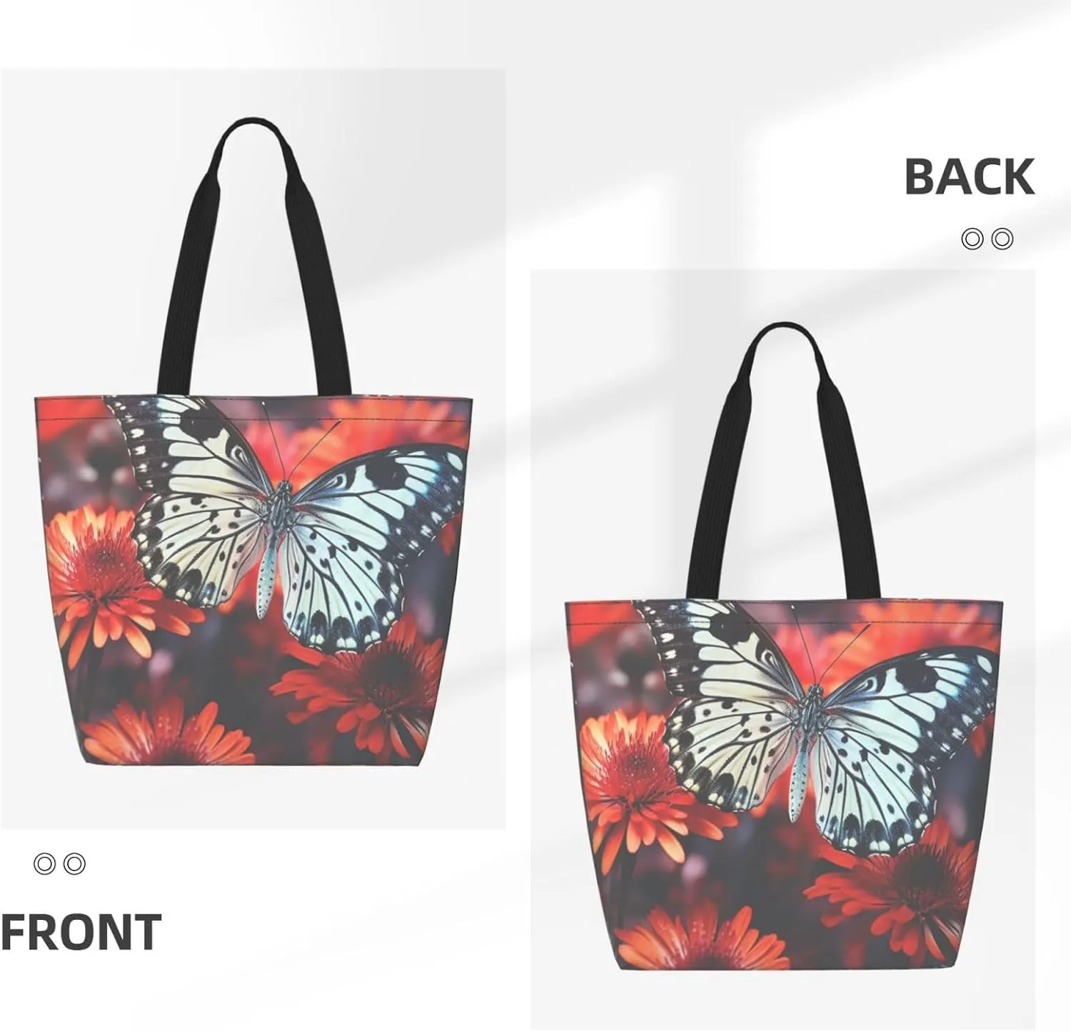 Tote Bag for Women Grocery Bag Reusable Shopping Bag Colorful parrot Handbag Foldable Shoulder Bag