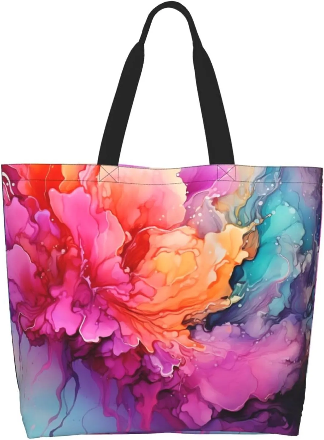 Tote Bag for Women Grocery Bag Reusable Shopping Bag Cool Evil Skull Handbag Foldable Shoulder Bag