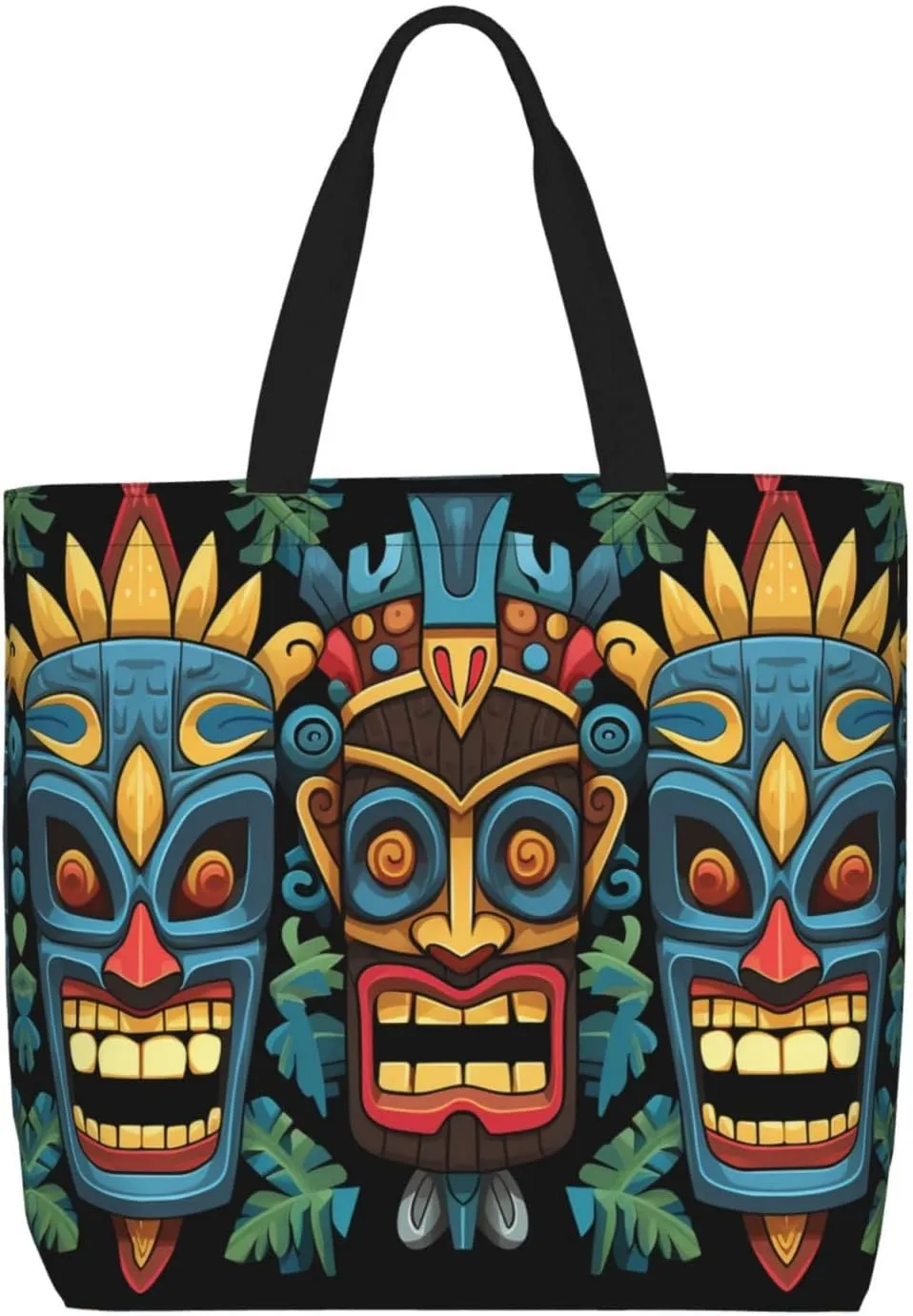Tote Bag for Women Grocery Bag Reusable Shopping Bag Cool Evil Skull Handbag Foldable Shoulder Bag