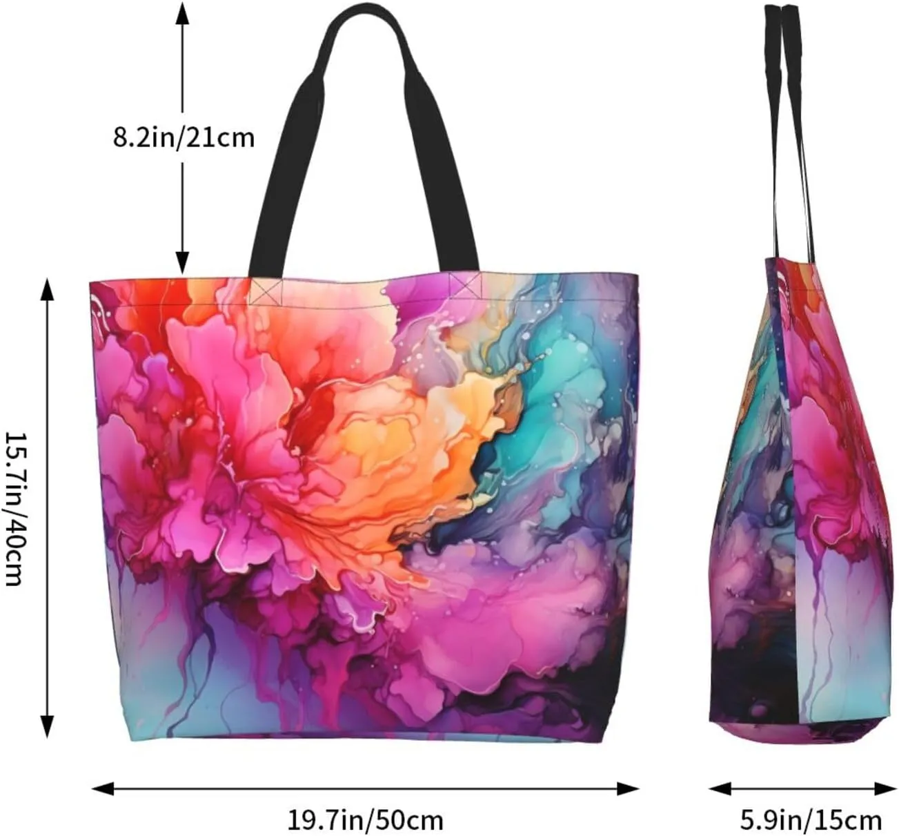 Tote Bag for Women Grocery Bag Reusable Shopping Bag Cool Evil Skull Handbag Foldable Shoulder Bag