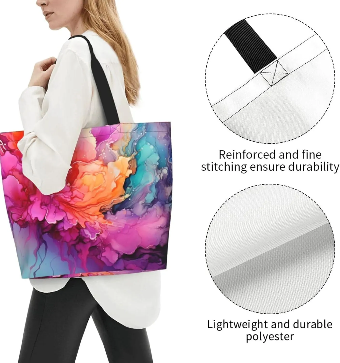 Tote Bag for Women Grocery Bag Reusable Shopping Bag Cool Evil Skull Handbag Foldable Shoulder Bag