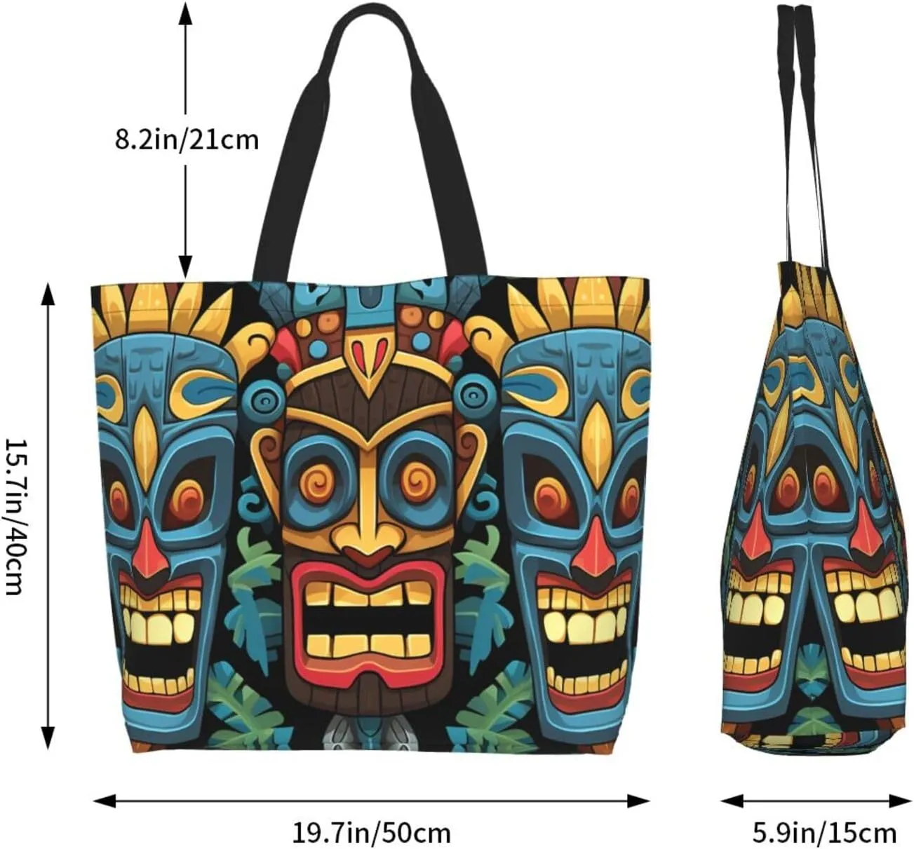 Tote Bag for Women Grocery Bag Reusable Shopping Bag Cool Evil Skull Handbag Foldable Shoulder Bag