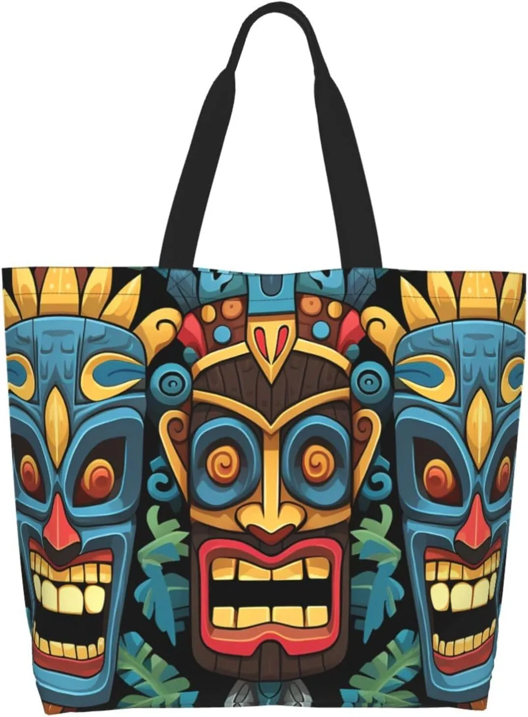 Tote Bag for Women Grocery Bag Reusable Shopping Bag Cool Evil Skull Handbag Foldable Shoulder Bag