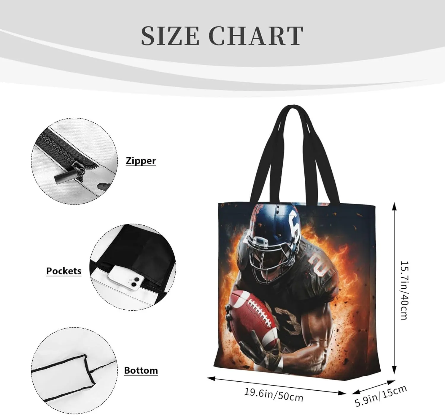 Tote Bag for Women Grocery Bag Reusable Shopping Bag Cool Evil Skull Handbag Foldable Shoulder Bag
