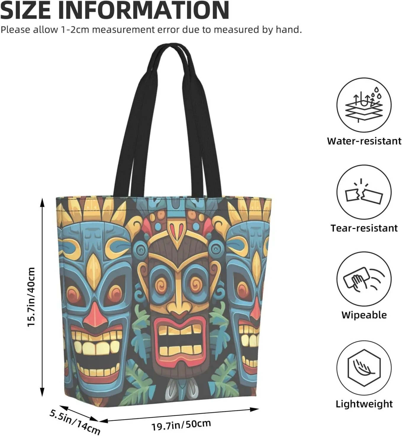 Tote Bag for Women Grocery Bag Reusable Shopping Bag Cool Evil Skull Handbag Foldable Shoulder Bag