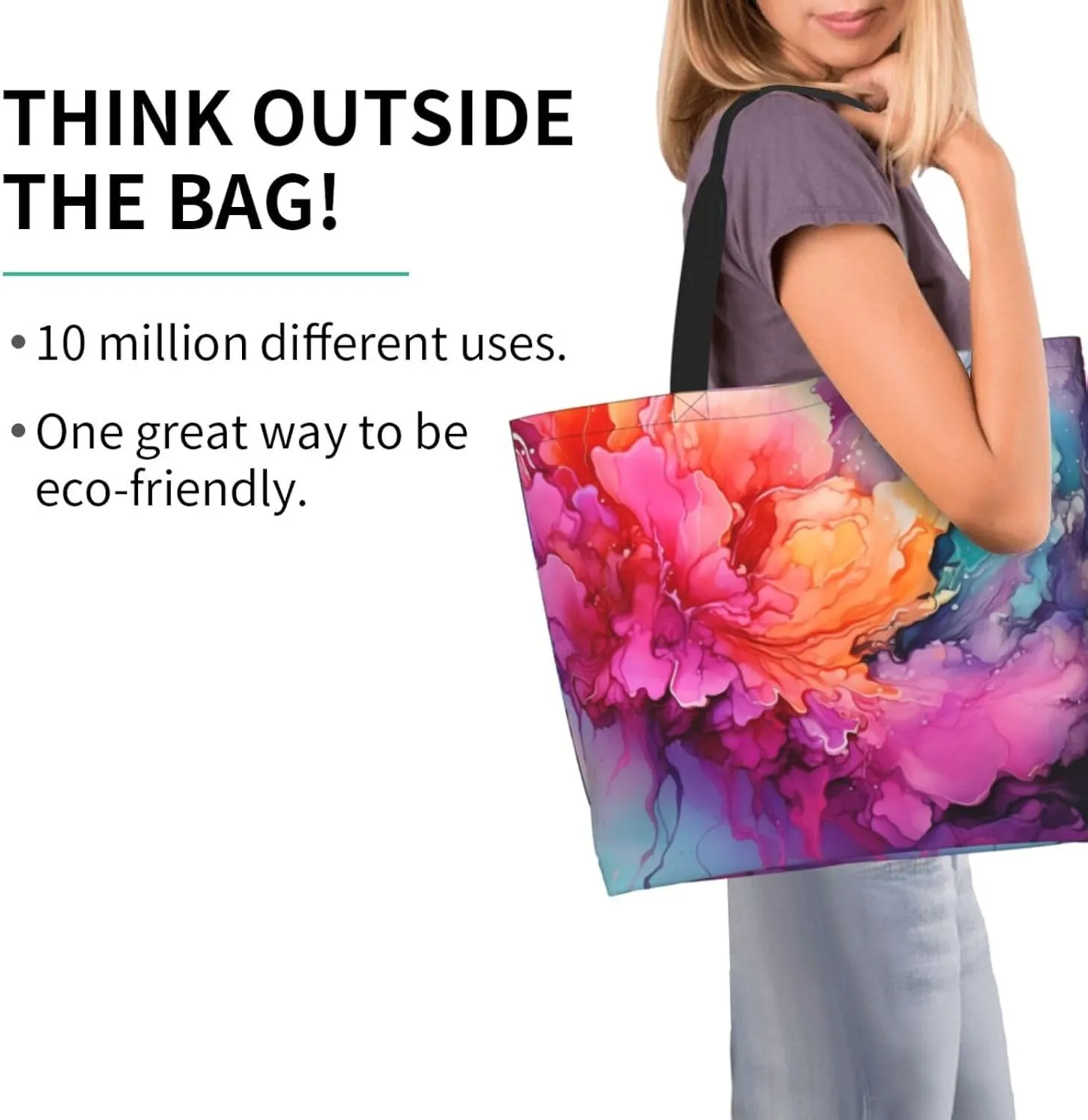 Tote Bag for Women Grocery Bag Reusable Shopping Bag Cool Evil Skull Handbag Foldable Shoulder Bag