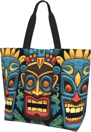 Tote Bag for Women Grocery Bag Reusable Shopping Bag Cool Evil Skull Handbag Foldable Shoulder Bag