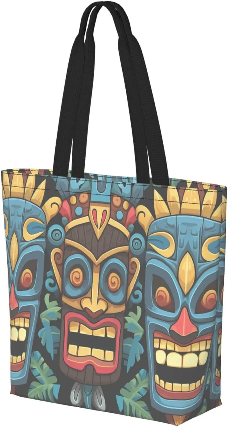 Tote Bag for Women Grocery Bag Reusable Shopping Bag Cool Evil Skull Handbag Foldable Shoulder Bag