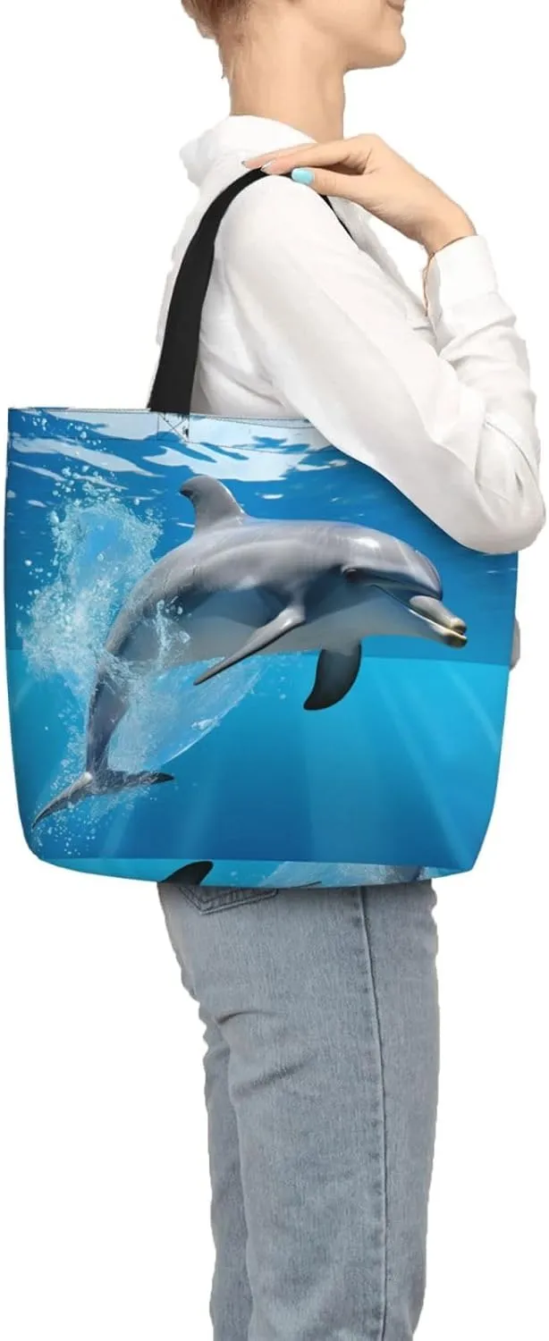 Tote Bag for Women Grocery Bag Reusable Shopping Bag Elephant in the Forest Handbag Foldable Shoulder Bag