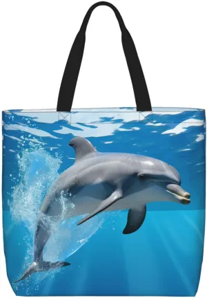 Tote Bag for Women Grocery Bag Reusable Shopping Bag Elephant in the Forest Handbag Foldable Shoulder Bag