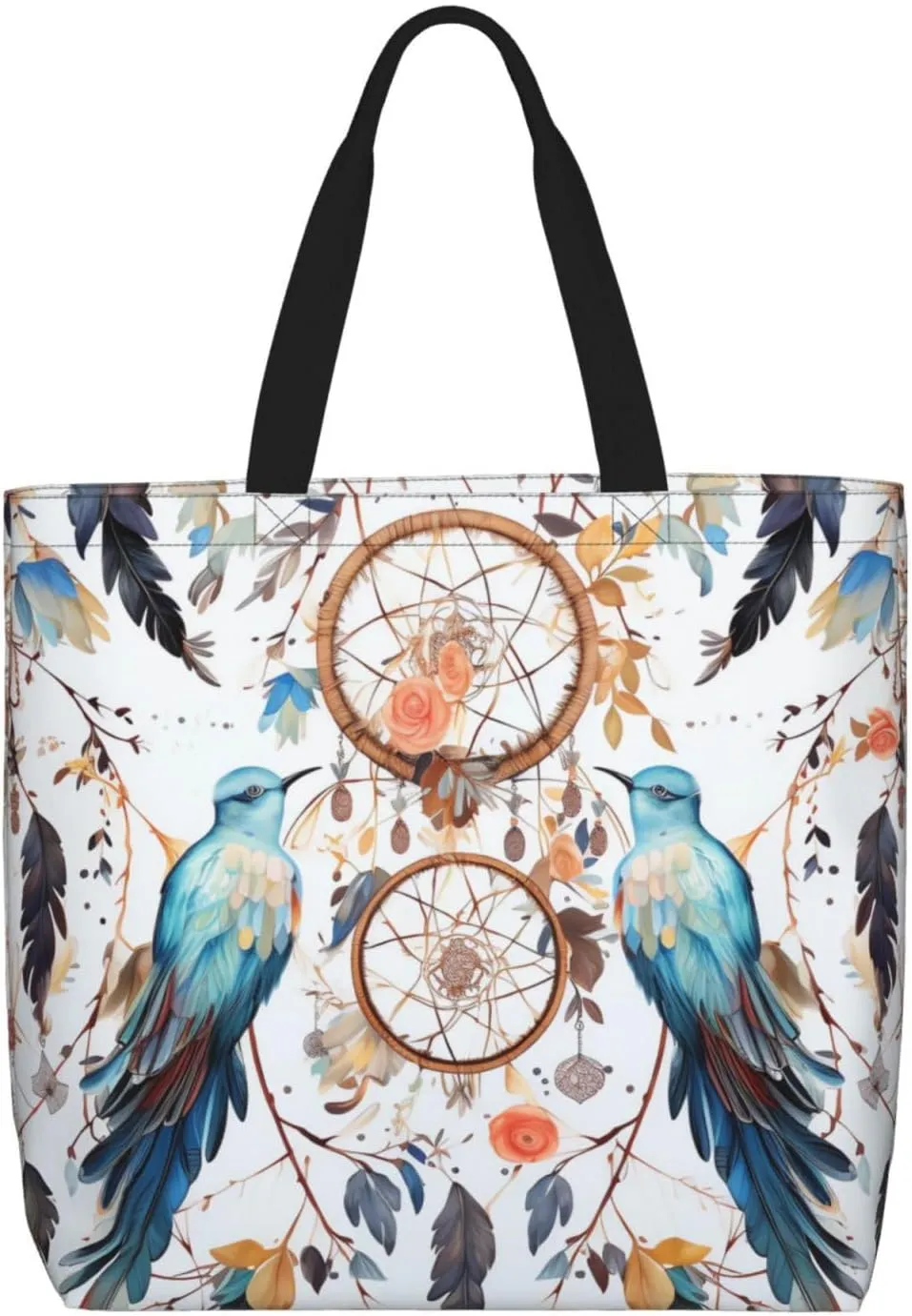 Tote Bag for Women Grocery Bag Reusable Shopping Bag Elephant in the Forest Handbag Foldable Shoulder Bag