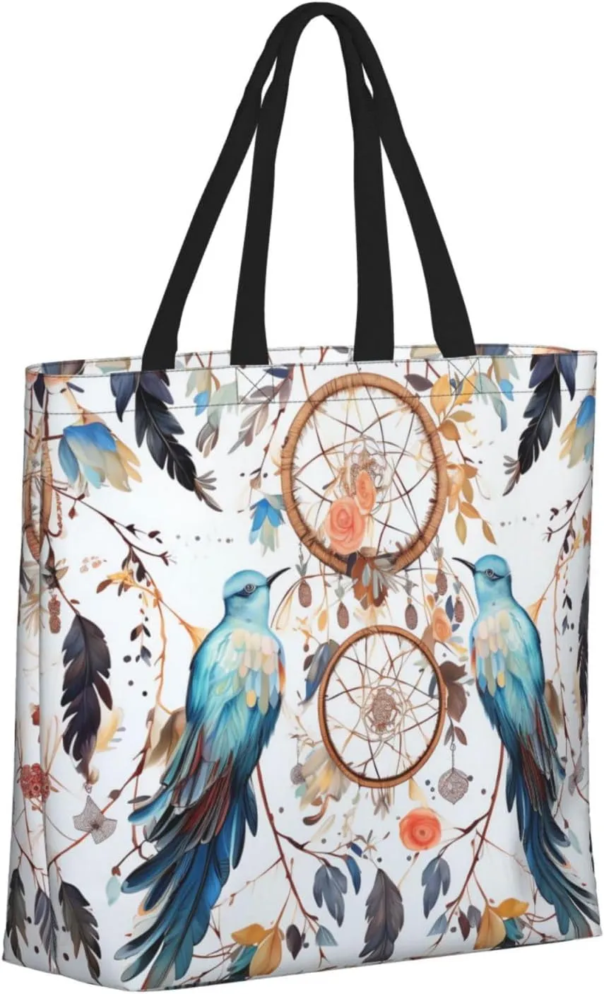 Tote Bag for Women Grocery Bag Reusable Shopping Bag Elephant in the Forest Handbag Foldable Shoulder Bag